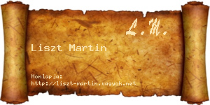 Liszt Martin névjegykártya