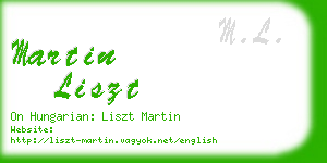 martin liszt business card